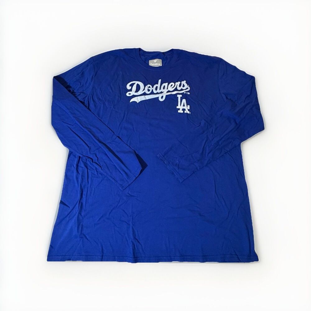 NWOT Fanatics Los Angeles Dodgers Long Sleeve T Shirt Blue 2XL MLB Baseball